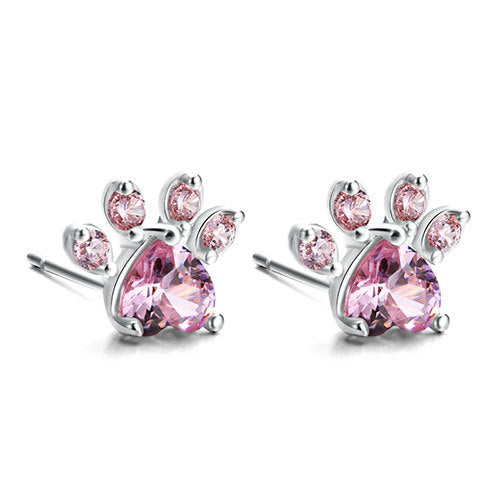 TALINA - 4-piece Jewelry Set in Rose Gold with Paw & Zirconia Heart