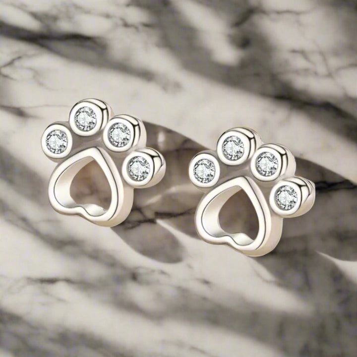 TALIAIE - Patte Stud Earrings in Silver with Zirconia