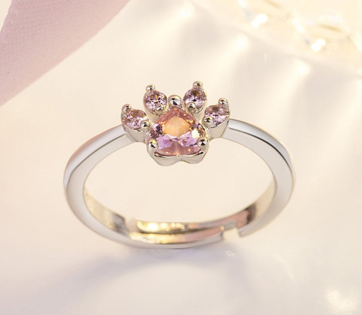 TALINA - 4-piece Jewelry Set in Rose Gold with Paw & Zirconia Heart