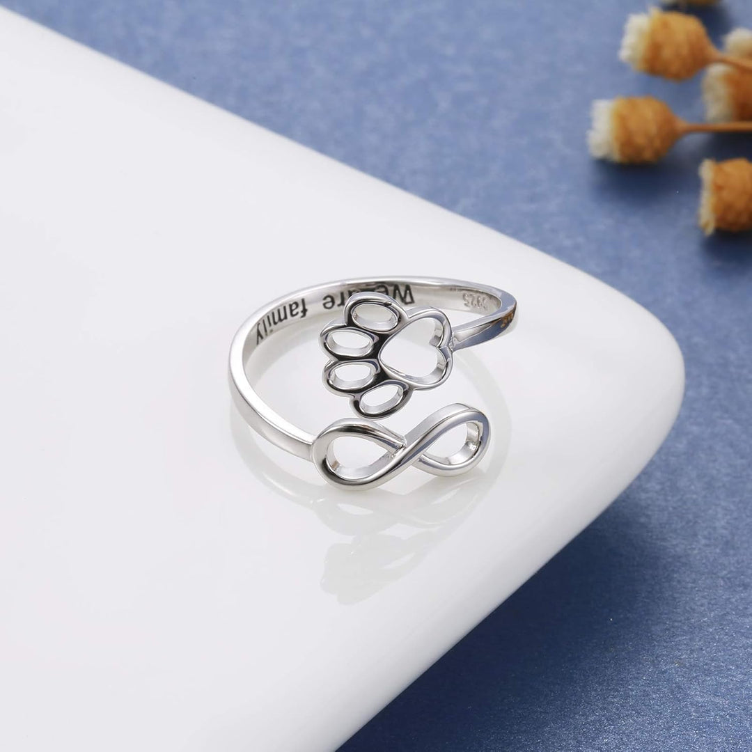 NIVI - Adjustable Paw-Heart Ring Made From Hand-Finished