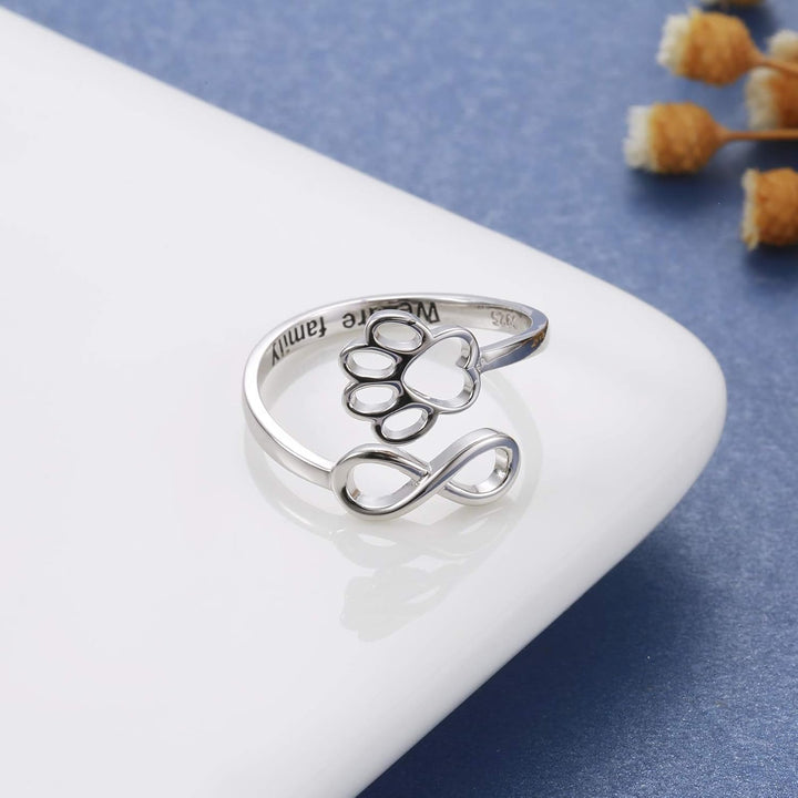 NIVI - Adjustable Paw-Heart Ring Made From Hand-Finished