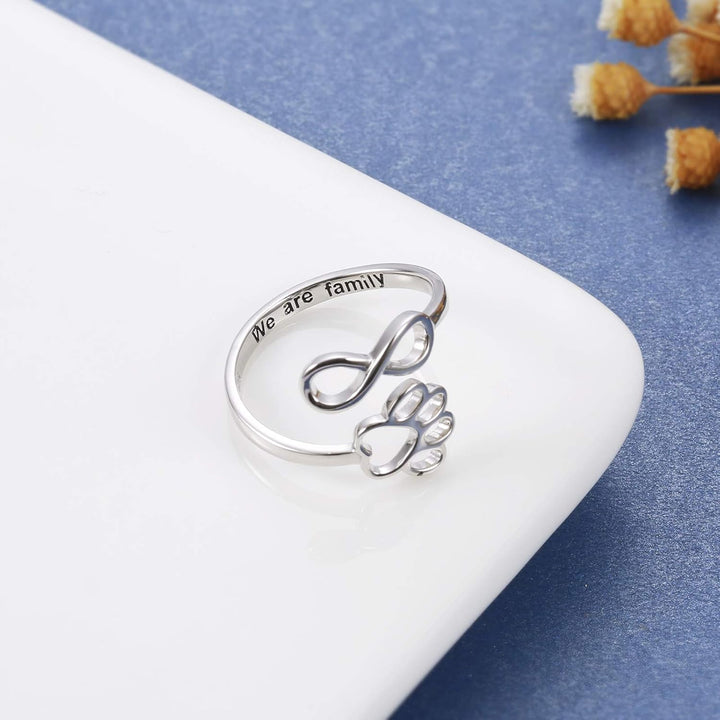 NIVI - Adjustable Paw-Heart Ring Made From Hand-Finished