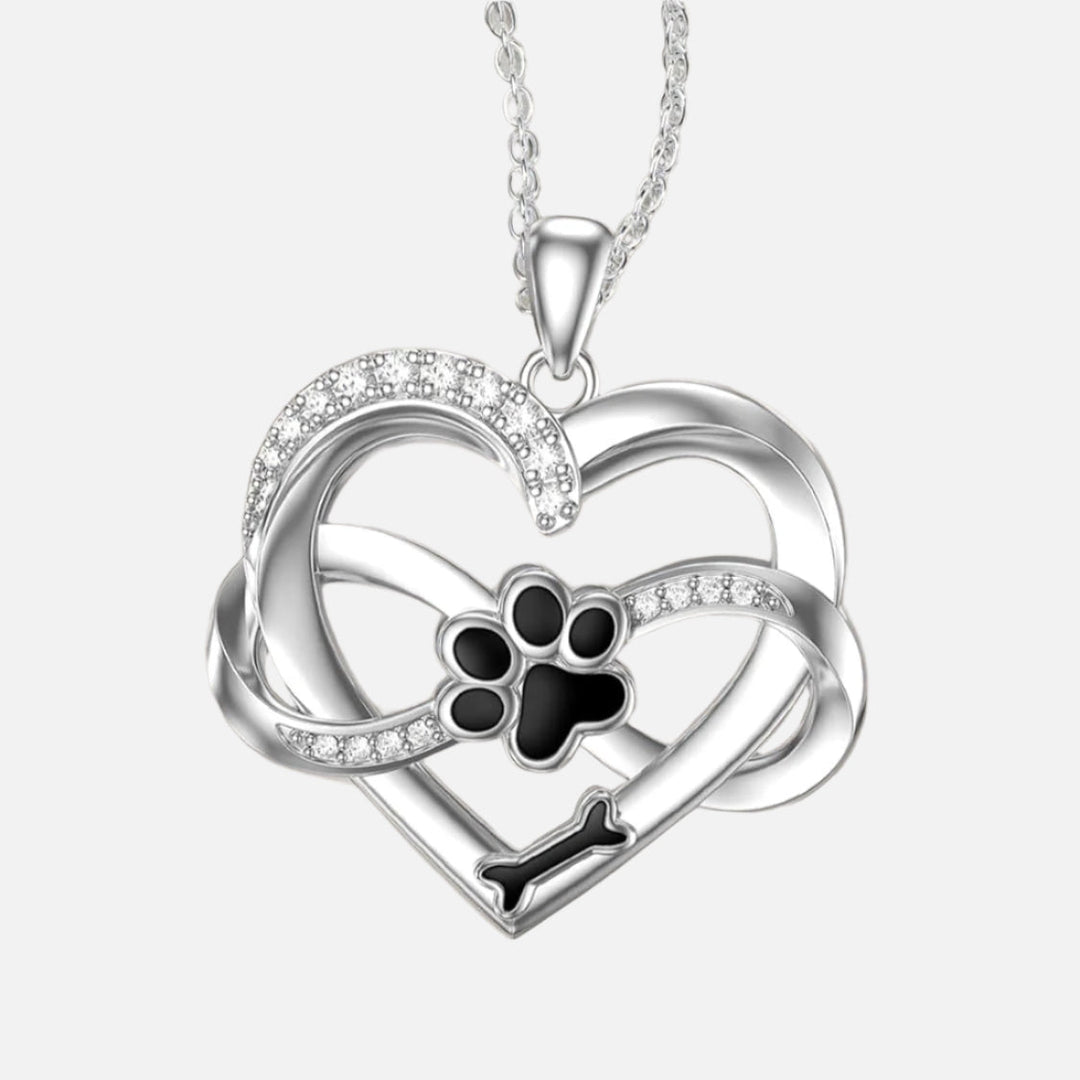Infinity Heart & Paw Necklace with Zirconia - Sulzer