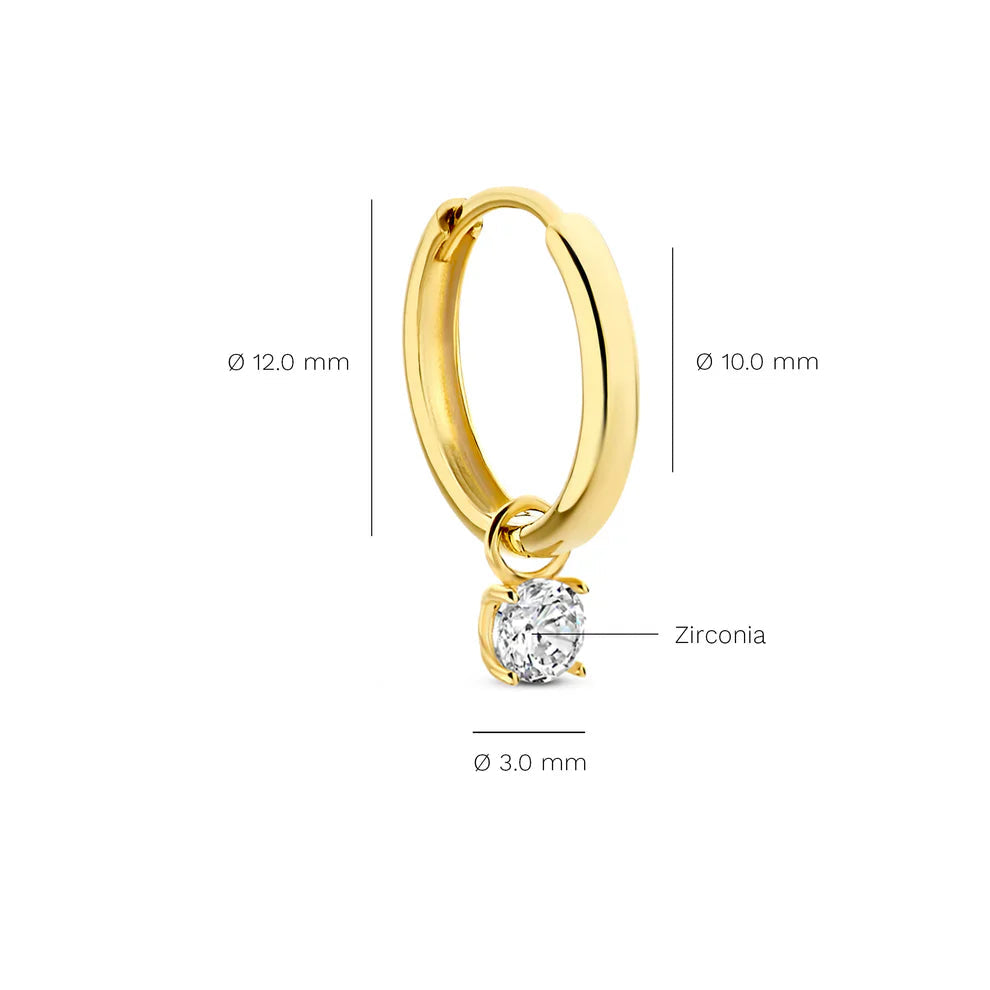 Larmes de Lune Stone Hoop Earrings