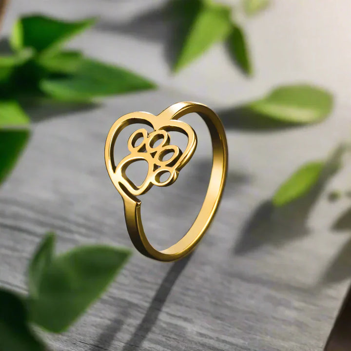 Gold Tone Paw & Heart for Animal Lovers - BECKKY