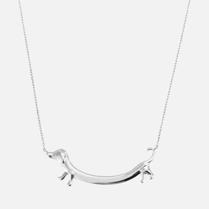 LILOU - Dachshund Necklace in Silver and Gold