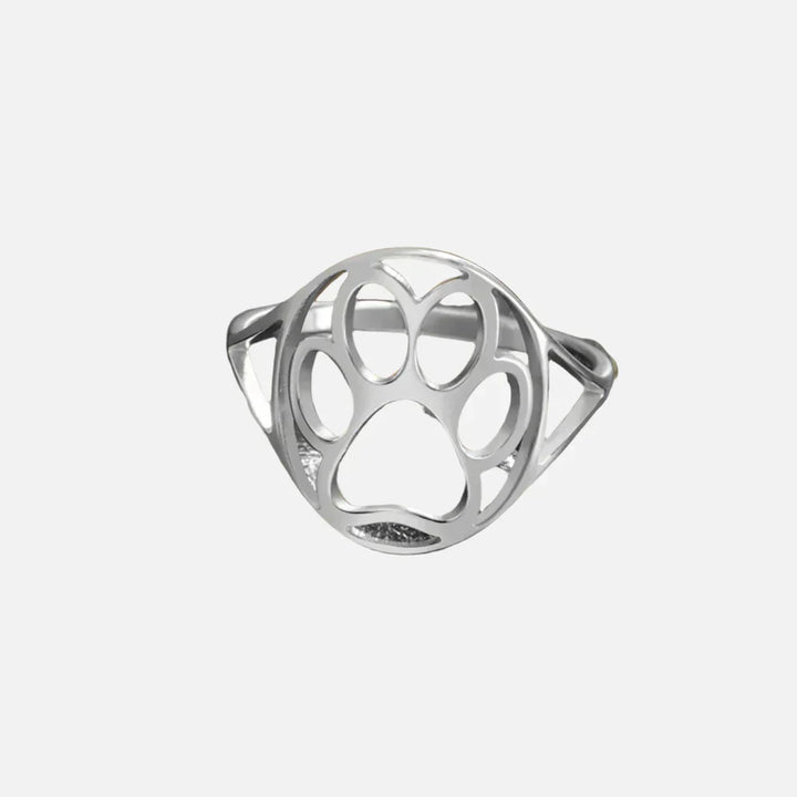 PAWLA - Open Gold and Silver Ring with Paw Motif