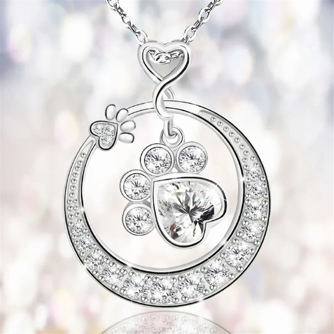MALIA - Delicate paw necklace in 925 silver with zirconia