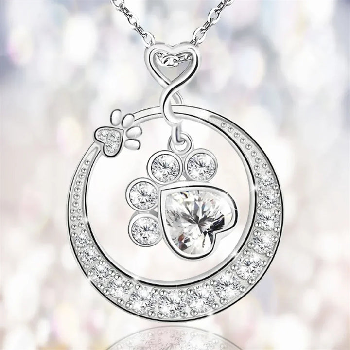 MALIA - Delicate paw necklace in 925 silver with zirconia