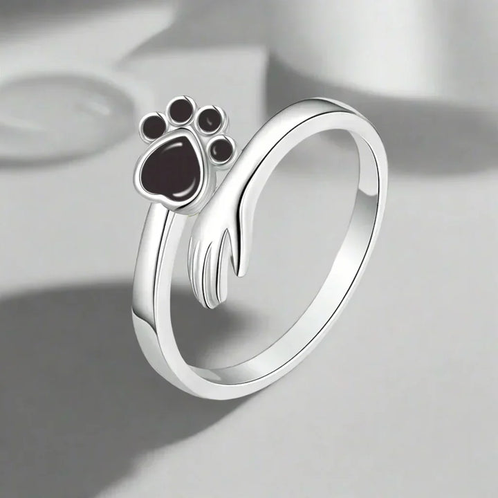 MARA - Adjustable Ring in with Hand and Paw Motif
