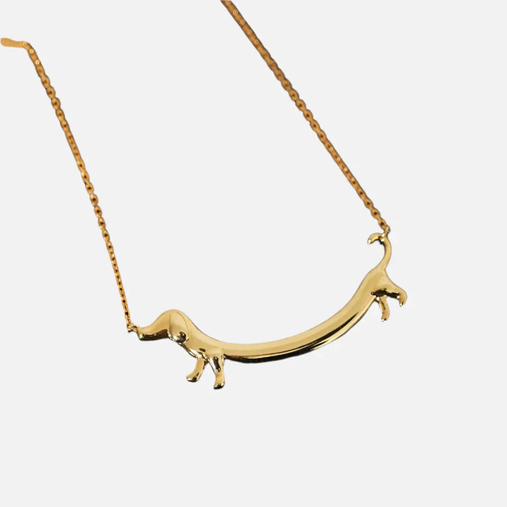 LILOU - Dachshund Necklace in Silver and Gold