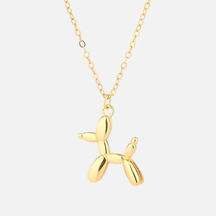 JUNO - Necklace with Balloon Dog Pendant in Silver and Gold