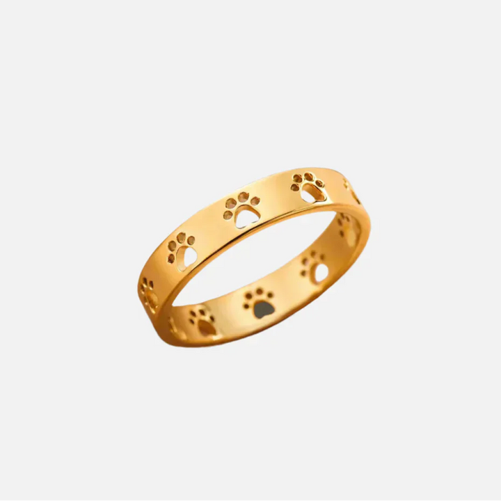 MIRAIE - Adjustable Paw Print ring in Gold Made of Silver