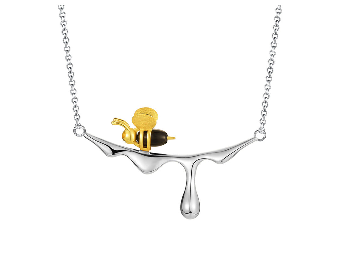 MELINA - Dripping Honey & Bee Necklace