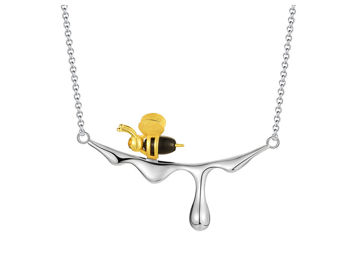 MELINA - Dripping Honey & Bee Necklace