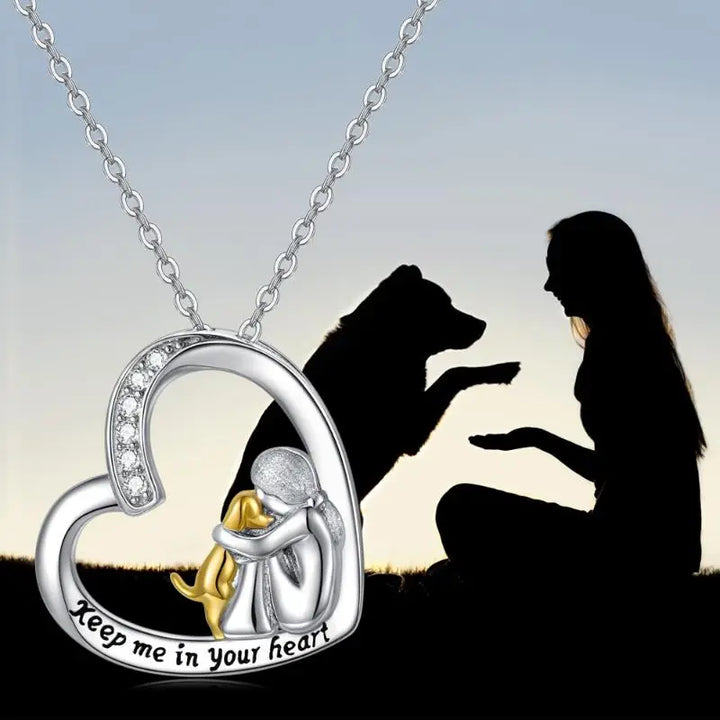 MILIA -  Necklace with Heart & Dog Motif