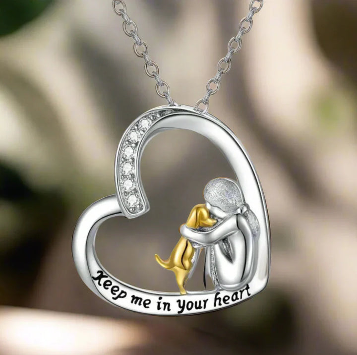 MILIA -  Necklace with Heart & Dog Motif