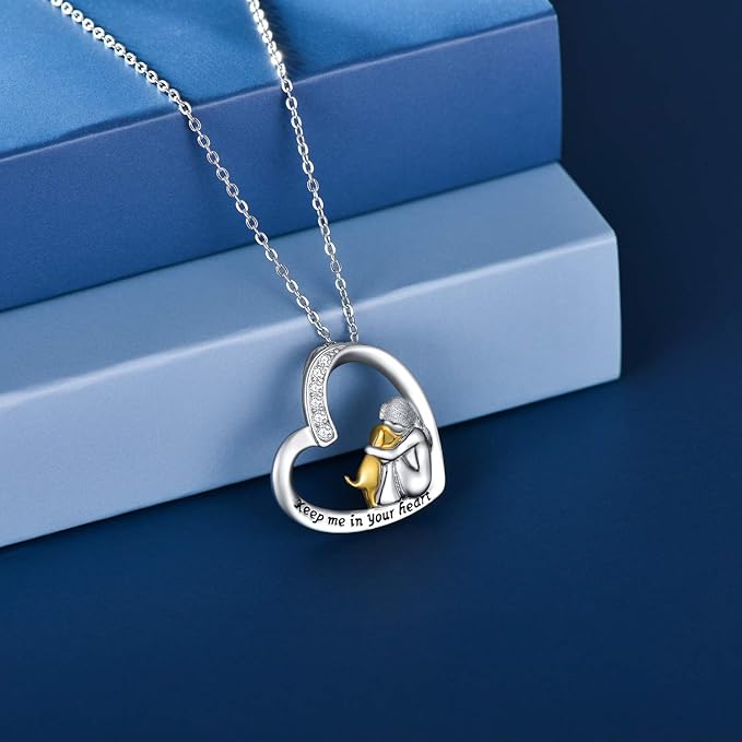 MILIA -  Necklace with Heart & Dog Motif