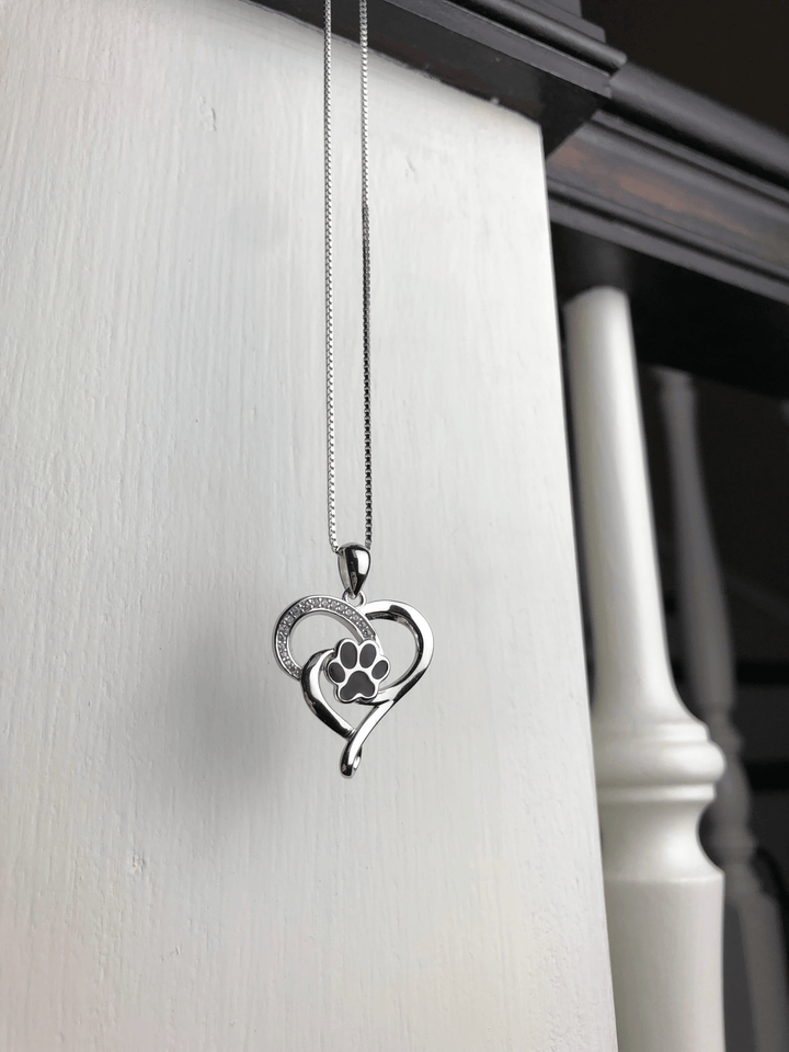 ELIN - Infinity Necklace With Heart & Paw in Silver