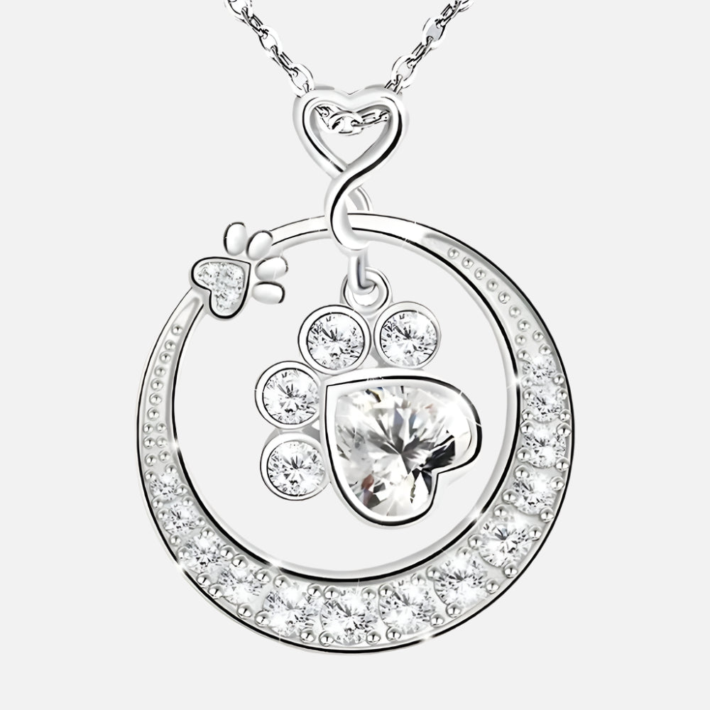 MALIA - Delicate paw necklace in 925 silver with zirconia