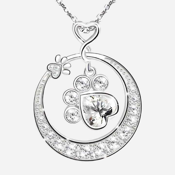 MALIA - Delicate paw necklace in 925 silver with zirconia